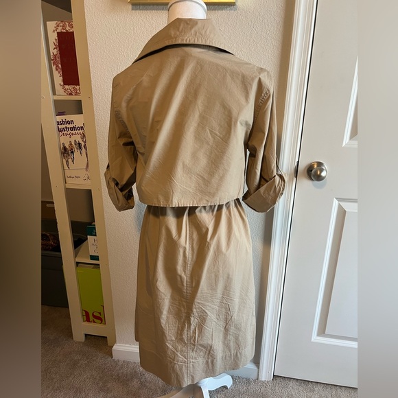 Banana Republic Womens A Line Trench Button Midi Dress Khaki - Picture 11 of 13